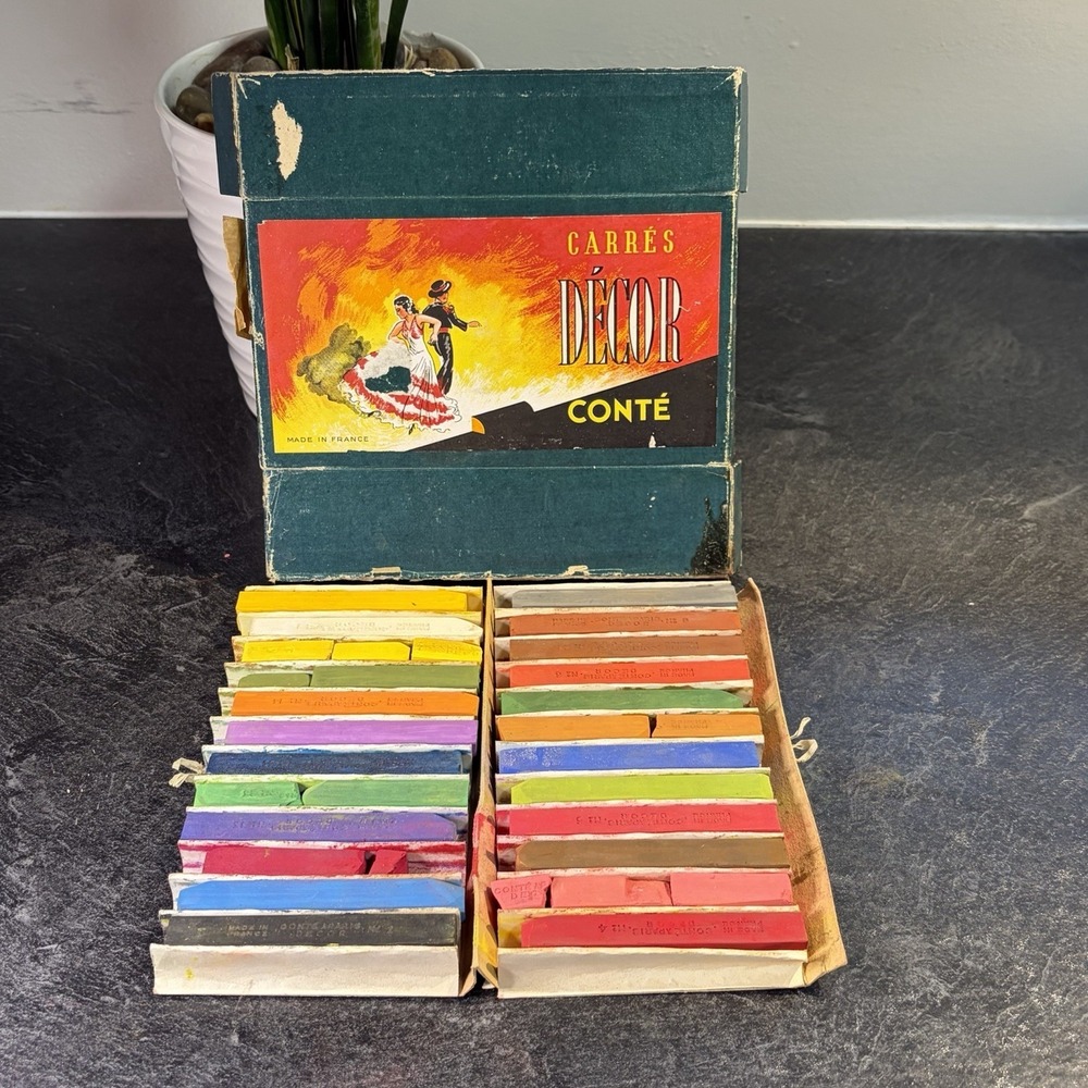 Vintage Conte Carres Decor‎ 24 Pastels Colors VHTF Complete